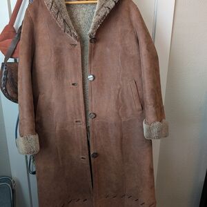 Wilsons Leather Brown Shearling Coat